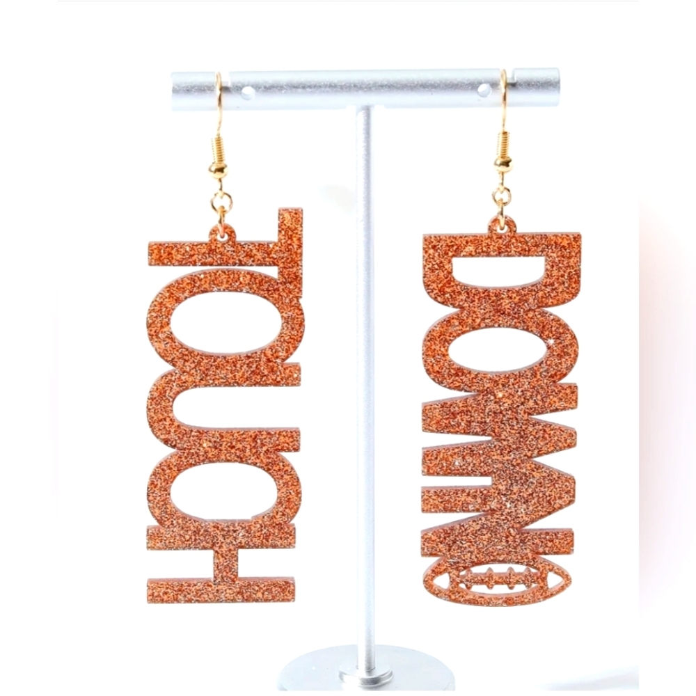 Touchdown Glitter Acrylic Earrings